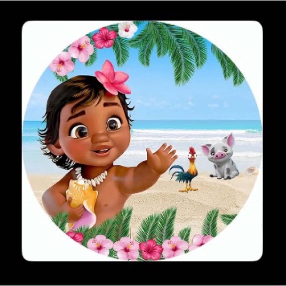 “Moana” 6.5ft Round Backdrop Cover